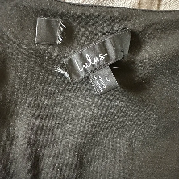 Lulu's Black Wrap Ruched Long Sleeve Bodysuit Large - Picture 7 of 7